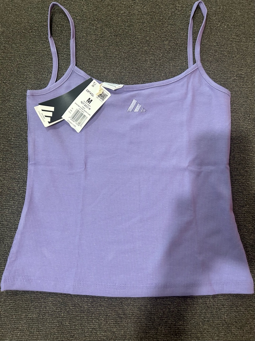 adidas Lavender Ribbed Spaghetti-Strap Camisole